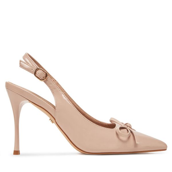 Szpilki DeeZee. Czerwone sandały DeeZee, bez wzorów, bez obcasa, na szpilce, bez zapięcia. Za 139.99 zł.