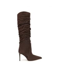MICHAEL Michael Kors Kozaki Dawn 40F5DWHB5L Brązowy. Brązowe kozaki MICHAEL Michael Kors, ze skóry, bez obcasa, na szpilce, bez zapięcia. Za 1,469.00 zł.