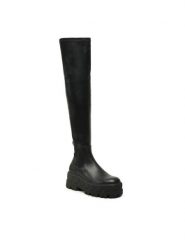 Kurt Geiger Kozaki London 9353500109 Czarny. Czarne kozaki Kurt Geiger, ze skóry, bez obcasa, na płaskiej podeszwie, bez zapięcia. Za 1,859.00 zł.