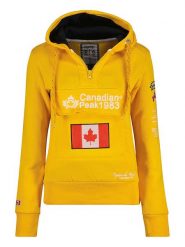Canadian Peak Bluza "Gyrelle" w kolorze żółtym rozmiar: S. Żółte bluzy Canadian Peak, s, z aplikacjami, z kapturem. Za 123.25 zł.