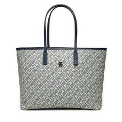 Torebka Tommy Hilfiger. Niebieskie shopper TOMMY HILFIGER, bez wzorów, bez dodatków. Za 679.99 zł.