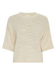 MOSS COPENHAGEN Sweter w kolorze kremowym rozmiar: M/L. Brązowe swetry Moss Copenhagen, l, bez wzorów, z bawełny, bez ramiączek. Za 169.95 zł.