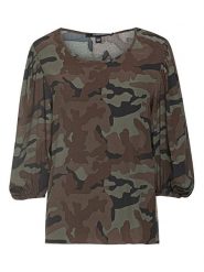 True Religion Bluzka w kolorze oliwkowo-brązowym rozmiar: L. Brązowe bluzki True Religion, l, bez wzorów, z wiskozy, bez kołnierzyka, bez ramiączek. Za 339.99 zł.