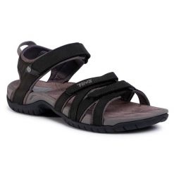 Sandały Teva. Czarne sandały Teva, bez wzorów, sportowe, bez obcasa, bez zapięcia. Za 369.99 zł.