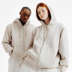 Bluza na suwak unisex Elementals. Brązowe bluzy DECATHLON, uniwersalny, bez wzorów, z bawełny, z kapturem. Za 199.99 zł.