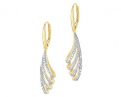 Kolczyki z żółtego złota z brylantami - 0,46 ct - próba 585. Żółte kolczyki Apart, z brylantem, złote. Za 9,990.00 zł.