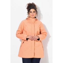 Damskie Długa kurtka softshell wodoodporna wzór z kroplami deszczu kaptur. Brązowe kurtki sportowe Ulla Popken, plus size, bez wzorów, z elastanu, bez kaptura, trekkingowe. Za 584.99 zł.