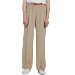 Spodnie turystyczne damskie Tom Tailor Lea. Brązowe spodnie materiałowe Tom Tailor, bez wzorów, z materiału. Za 261.05 zł.