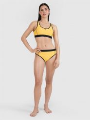 4F Dół od bikini damski - żółty M. Żółte szorty 4f, bez wzorów, z elastanu, eleganckie. Za 79.99 zł.