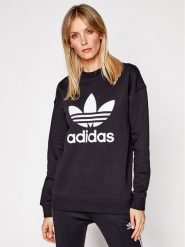 Adidas Bluza Trefoil Crew FM3272 Czarny Regular Fit. Czarne bluzy Adidas, bez wzorów, z bawełny, bez kaptura. Za 139.99 zł.