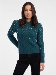 Orsay Sweter w kolorze morskim rozmiar: L. Niebieskie swetry Orsay, l, bez wzorów, ze splotem, bez ramiączek. Za 92.21 zł.