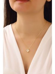 Miu Silver Pozłacany naszyjnik z zawieszką - dł. 42 cm rozmiar: onesize. Białe naszyjniki Miu Silver, z cyrkonią, pozłacane. Za 86.99 zł.