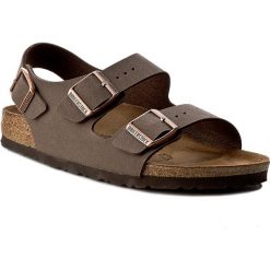 Sandały BIRKENSTOCK - Milano Bs 0634503 Mocca. Brązowe sandały Birkenstock, bez wzorów, ze skóry ekologicznej, bez obcasa, bez zapięcia. W wyprzedaży za 219.00 zł.