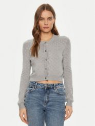 Guess Kardigan W5RR23 Z2YJ2 Szary Regular Fit. Szare kardigany Guess, xl, z aplikacjami, z wiskozy. Za 239.99 zł.