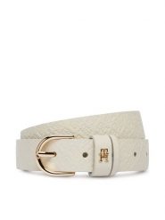 Tommy Hilfiger Pasek Damski Ess Effortless 2.5 Go Mono AW0AW18856 Biały. Białe paski TOMMY HILFIGER, bez wzorów, ze skóry. Za 229.99 zł.