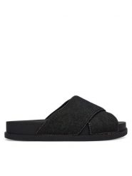 Tommy Jeans Klapki Tjw Comfort Slides Washed Denim EN0EN02898 Czarny. Czarne klapki Tommy Jeans, bez wzorów, z denimu, bez obcasa. Za 249.99 zł.