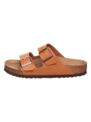 Birkenstock Klapki "Arizona" w kolorze pomarańczowym rozmiar: 41. Pomarańczowe klapki Birkenstock, bez wzorów, z otwartym noskiem, bez obcasa. Za 434.85 zł.