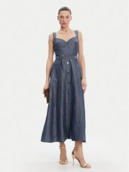 Liu Jo Sukienka letnia WA5312 T4818 Niebieski Regular Fit. Niebieskie sukienki Liu Jo, na lato, bez wzorów, z syntetyku, bez kołnierzyka, bez ramiączek. Za 1,069.00 zł.