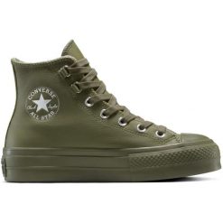Buty sportowe Converse Chuck Taylor All Star Lift. Zielone obuwie sportowe Converse, ze skóry, bez zapięcia, na fitness i siłownię. Za 690.00 zł.