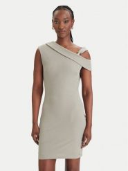 Guess Sukienka codzienna W6GK23 K3017 Khaki Regular Fit. Brązowe sukienki Guess, na co dzień, xl, z aplikacjami, z syntetyku, bez kołnierzyka, bez ramiączek, proste. Za 469.99 zł.