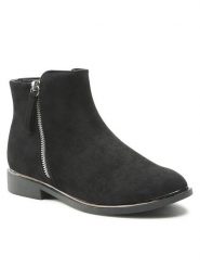 Jenny Fairy Botki WYL1956-2 Czarny. Czarne botki Jenny Fairy, bez wzorów, z materiału, bez obcasa, na płaskiej podeszwie, bez zapięcia. Za 79.99 zł.