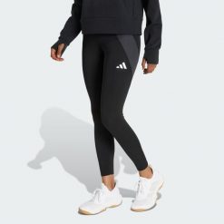 Legginsy do ćwiczeń TECHFIT Color Block 7/8. Czarne legginsy Adidas, bez wzorów, z podwyższonym stanem. Za 218.50 zł.