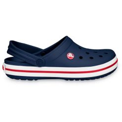 Klapki sportowe na basen Crocs CROCBAND. Białe klapki Crocs, bez wzorów, bez obcasa. Za 166.09 zł.