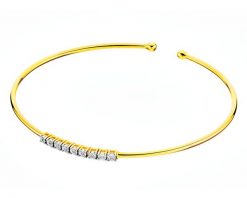 Bransoletka z żółtego i białego złota z diamentami - 0,03 ct - próba 585. Białe bransoletki Apart, z diamentem, złote. Za 3,990.00 zł.