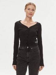 Calvin Klein Jeans Bluzka J20J222570 Czarny Regular Fit. Czarne bluzki Calvin Klein Jeans, xs, bez wzorów, z bawełny, bez kołnierzyka, bez ramiączek. Za 209.99 zł.