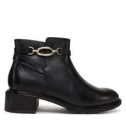 Botki Ara. Czarne botki Ara, bez wzorów, bez obcasa, na słupku, bez zapięcia. Za 579.99 zł.
