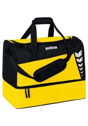 Torba sportowa z dolną przegrodą Erima Six Wings. Czarne torby na ramię Erima, bez wzorów, z poliesteru, sportowe, na ramię, z nadrukiem, bez dodatków. Za 119.99 zł.