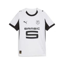 Młodzieżowa koszulka wyjazdowa Stade Rennais F.C. 25/26 PUMA White Black. Biała bluzki Puma, m, bez wzorów, młodzieżowe, bez kołnierzyka, bez ramiączek. Za 349.00 zł.