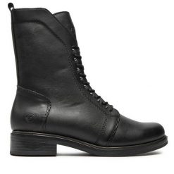 Botki Remonte. Czarne botki Remonte, bez wzorów, bez obcasa, na słupku, bez zapięcia. Za 459.99 zł.