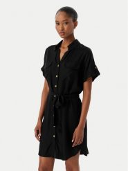 Vero Moda Sukienka koszulowa Bumpy 10325828 Czarny Regular Fit. Czarne sukienki Vero Moda, s, bez wzorów, z wiskozy, bez kołnierzyka, bez ramiączek, koszulowe. Za 159.99 zł.