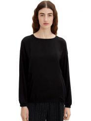 Tom Tailor Bluzka w kolorze czarnym rozmiar: XS. Czarne bluzki Tom Tailor, xs, bez wzorów, bez kołnierzyka, bez ramiączek. Za 41.00 zł.