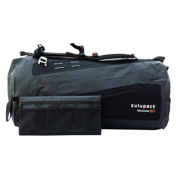 Wodoodporna torba podróżna - Rackham 80L - IP66. Czarne torby na ramię ZULUPACK, bez wzorów, z materiału, na ramię, bez dodatków. Za 1,039.99 zł.