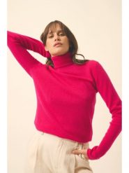 Just Cashmere Kaszmirowy sweter "Ava" w kolorze różowym rozmiar: L. Różowe golfy Just Cashmere, l, bez wzorów, z kaszmiru, bez ramiączek. Za 277.36 zł.