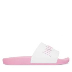 Klapki Just Cavalli. Czerwone klapki Just Cavalli, bez wzorów, bez obcasa. Za 329.99 zł.