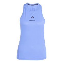 Damski tank top adidas Lesmills. Niebieskie topy Adidas, bez wzorów, bez kołnierzyka, bez ramiączek. Za 164.50 zł.