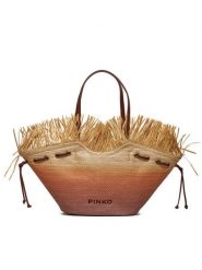 Pinko Torebka Pagoda Extra Shopper . PE 24 PLTT 102911 A1R6 Beżowy. Brązowe shopper Pinko, bez wzorów, z tworzywa sztucznego, bez dodatków. Za 1,539.00 zł.