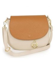 Mia Tomazzi Skórzana torebka "Eschilo" w kolorze beżowym - 23 x 19 x 8 cm rozmiar: onesize. Brązowe torby na ramię Mia Tomazzi, bez wzorów, z materiału, na ramię, bez dodatków. Za 260.99 zł.