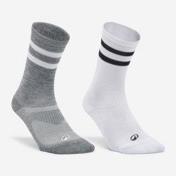 Skarpetki fitness Domyos wysokie 2 pary. Skarpety DOMYOS, bez wzorów, z dzianiny. Za 39.99 zł.
