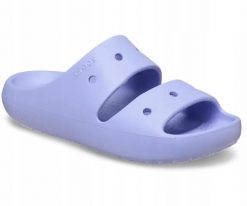 Klapki Dla Dorosłych Crocs Classic V2. Fioletowe klapki Crocs, bez wzorów, z materiału, bez obcasa. Za 135.99 zł.