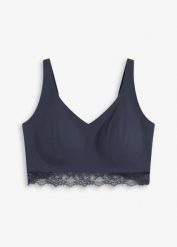 Wyściełany biustonosz braletka, bezszwowy Feel Comfort. Niebieskie biustonosze bonprix, bez wzorów. Za 82.99 zł.