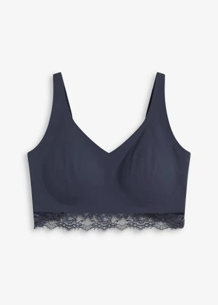Wyściełany biustonosz braletka, bezszwowy Feel Comfort. Niebieskie biustonosze bonprix, bez wzorów. Za 82.99 zł.