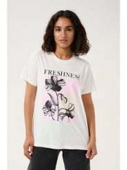 Kaffe Koszulka "Rita" w kolorze kremowym rozmiar: S. Brązowe bluzki Kaffe, s, bez wzorów, z bawełny, bez kołnierzyka, bez ramiączek. Za 86.99 zł.