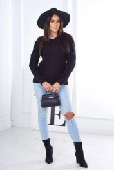 Sweter z warkoczowym splotem czarny. Czarne swetry KESI, l, bez wzorów, z jeansu, bez ramiączek. Za 150.97 zł.