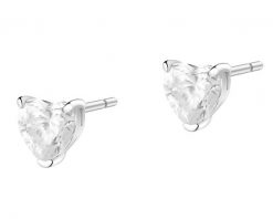 Kolczyki srebrne z cyrkoniami - serca. Szare kolczyki Apart, z cyrkonią, srebrne. Za 169.00 zł.