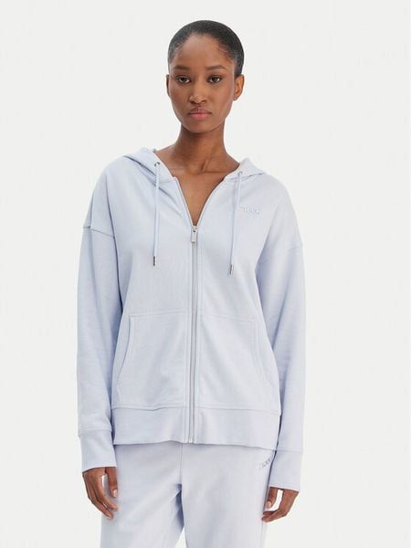 DKNY Sport Bluza DP6J9665 Błękitny Regular Fit. Niebieskie bluzy DKNY Sport, m, bez wzorów, z bawełny, bez kaptura. Za 299.99 zł.