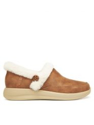 Skechers Kapcie Cozy Escape 168114/CSNT Brązowy. Brązowe obuwie domowe Skechers, bez wzorów, ze skóry, bez zapięcia. Za 209.99 zł.